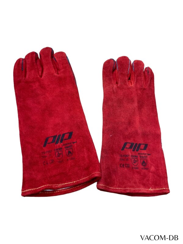 GANTS CUIR ROUGE