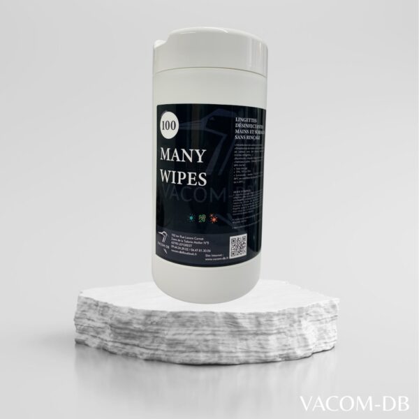 MANY WIPES - Boite de 100 Lingettes désinfectantes mains et surfaces sans rinçage